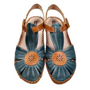 Pikolinos P. Vallarta Sandals 39 Emerald Leather Coastal Summer Holiday
